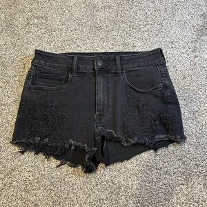 🔆 American Eagle Black Jean Shorts with Appliqué 🔆